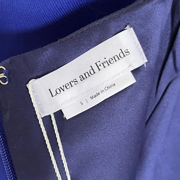 NEW! Lovers Friends Teddy Mini Dress Size S Blue Spaghetti Straps Ruffle Party - Picture 8 of 14